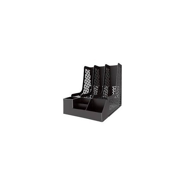 PORTE REVUE MULTI FONCTIONNEL 3 COMPARTIMENTS NOIR - EZ00122