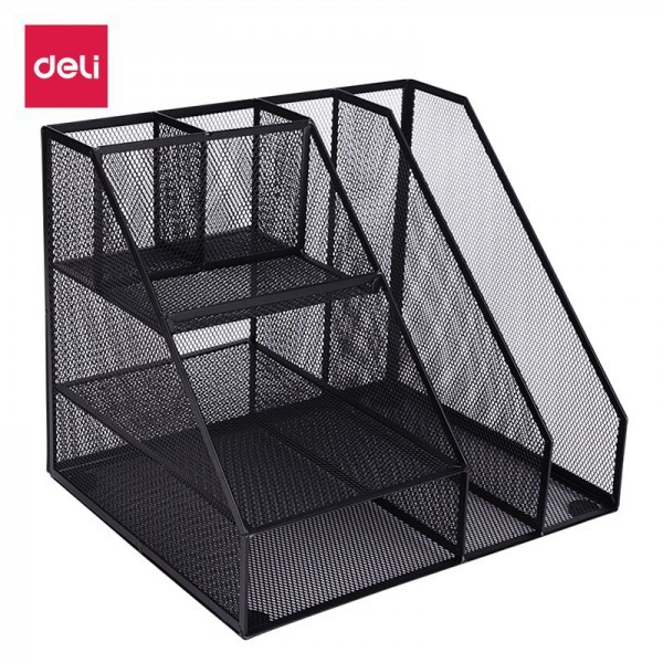 PORTE REVUE METAL 3 COMPARTIMENTS +ORGANISATEUR NOIR - 79075