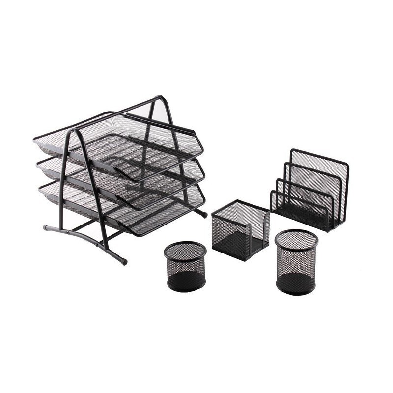 PACK D'ORGANISATION DE BUREAU 5 PCS METAL - 7882AD