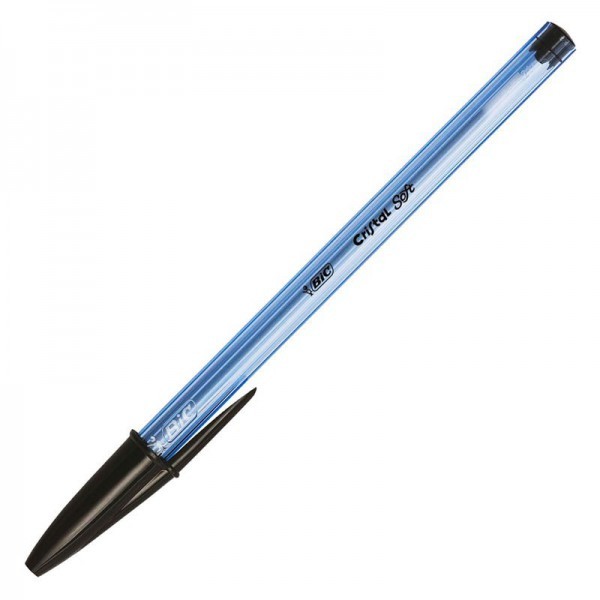 STYLO BIC A BILLE CRISTAL SOFT NOIR