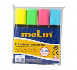 MARQUEUR FLUORESCENT MOLIN POCHETTE DE 4