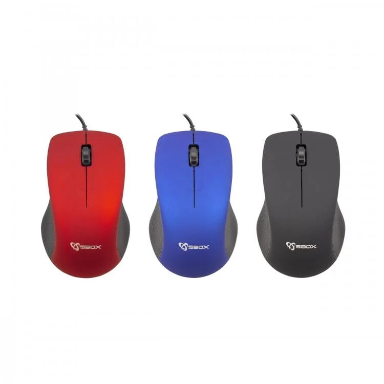 Souris SBOX USB Optique Noir-Bleu-Rouge (M-958B)