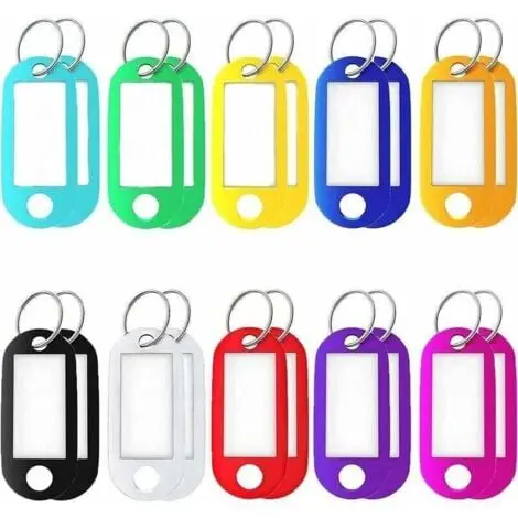 50 Porte Cle Avec Etiquette - Couleurs Assorties