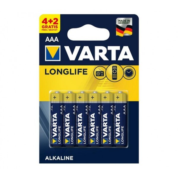 4X PILES AA VARTA LONGLIFE LR06 1.5V - 5157
