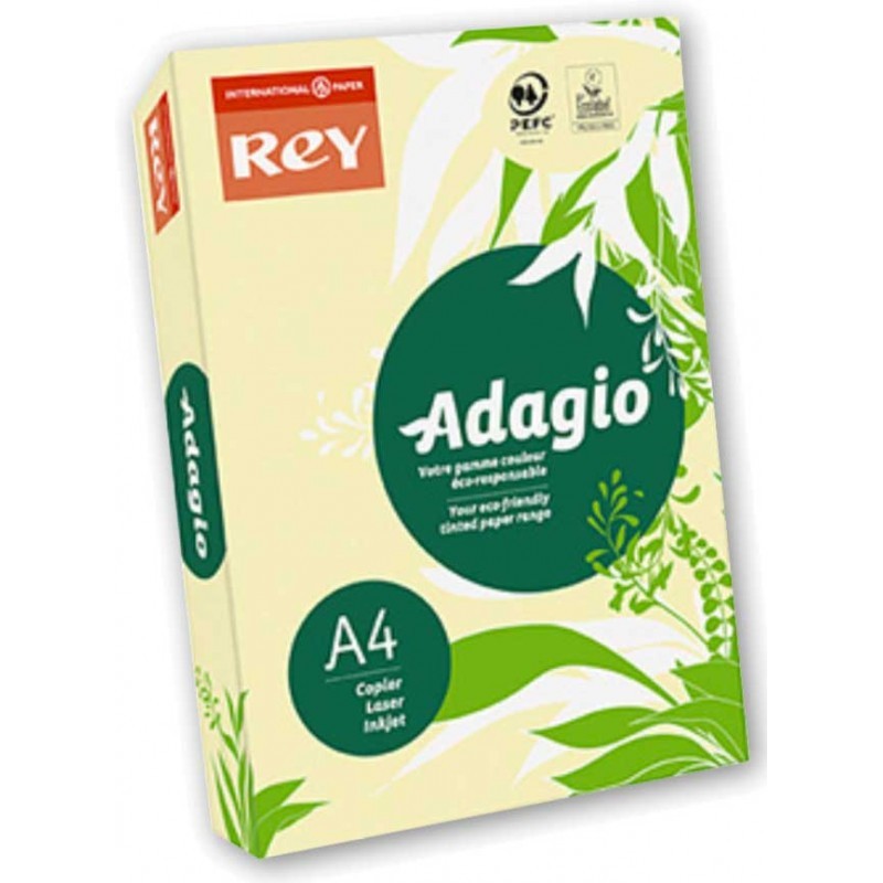 RAMETTE DE PAPIER COULEUR A4 ADAGIO - JAUNE PASTEL