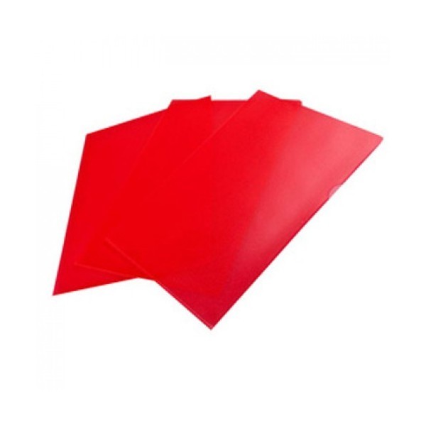 LOT DE 10 CHEMISE COIN EN PP TRANSLUCIDE COLORPROTECT - ROUGE