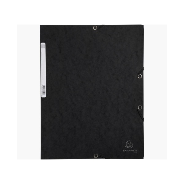CHEMISE A 3 RABATS EXACOMPTA CARTONNEE - NOIR
