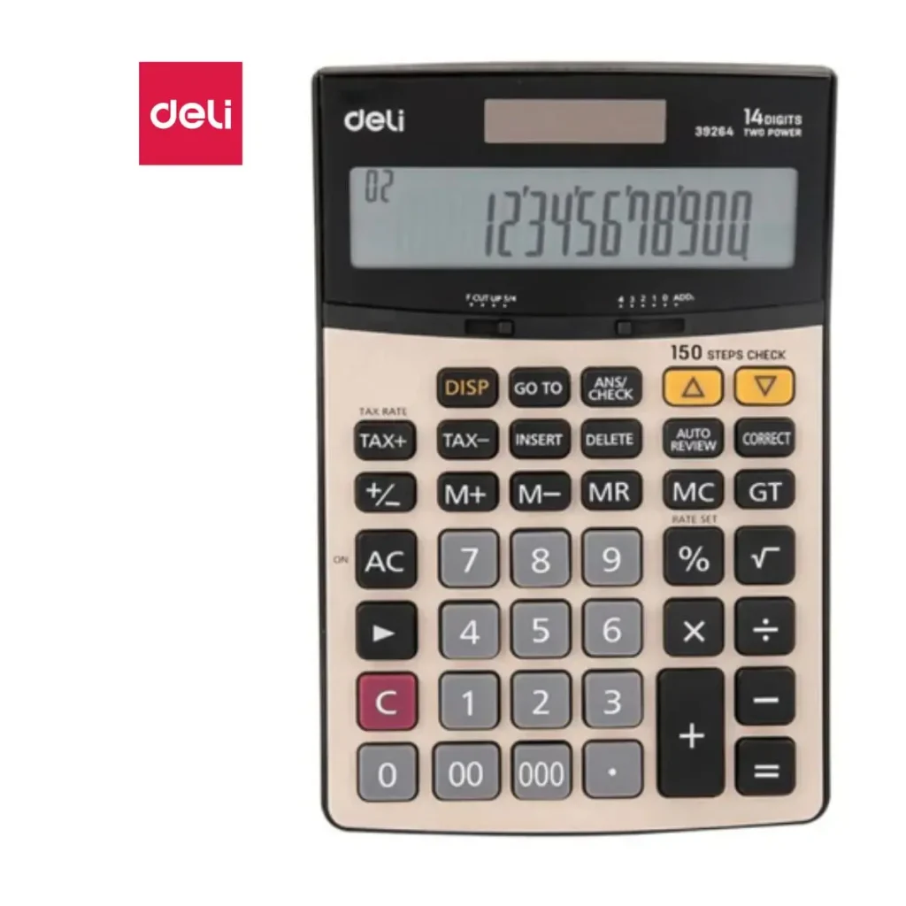 CALCUL 14 DIGIT METAL NOIR E39264 - Deli