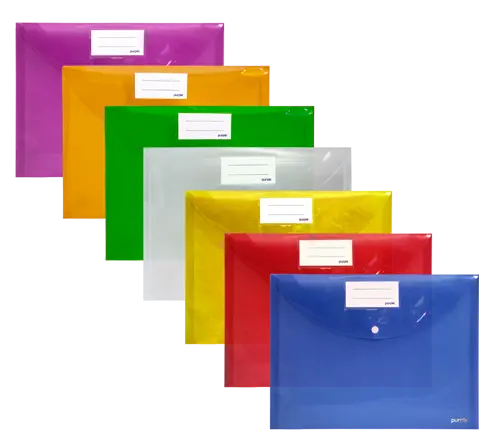 Pochette à bouton MAXI Polypropylène Colorprotect
