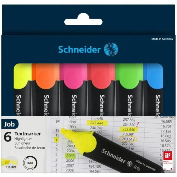 Pochette de 6 Surligneurs SCHNEIDER Job 150