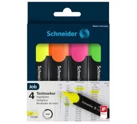 Pochette de 4 Surligneurs SCHNEIDER Job 150