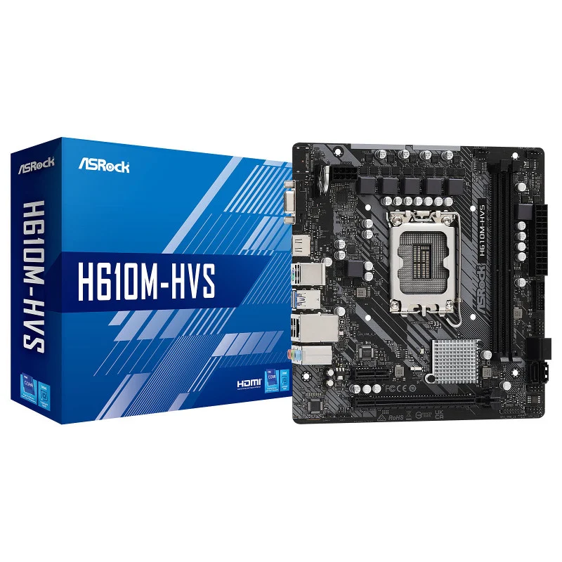 Carte mère ASRock H610M-HVS : Performance optimisée pour processeurs Intel Core 12e génération