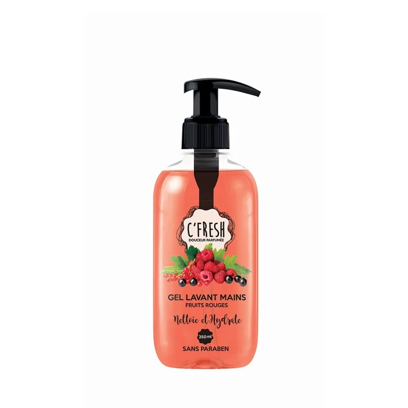 Gel lavant mains C'fresh Fruits rouge 350ml : hydratation et douceur assurées