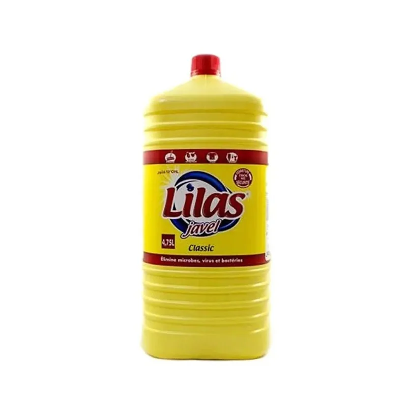 Eau de Javel LILAS PRO 4,75L : Élimination efficace des microbes et fraîcheur intense