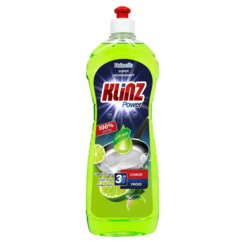 Klinz Power Lave-Vaisselle 1L : Efficacité et Fraîcheur Citron Vert
