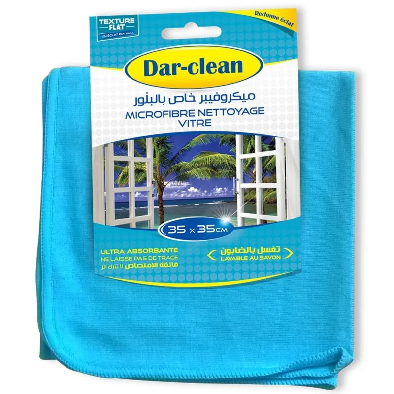 Microfibre DAR-CLEAN 35x35 cm : nettoyez vos vitres sans traces !