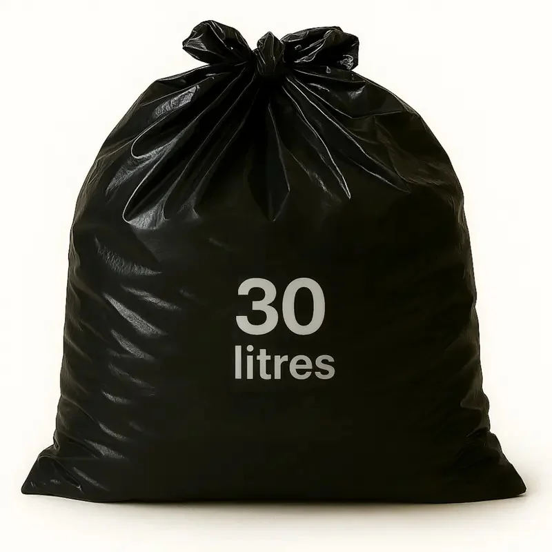 Sac Poubelle Noir 30L - Résistant et Pratique pour Maison et Bureau